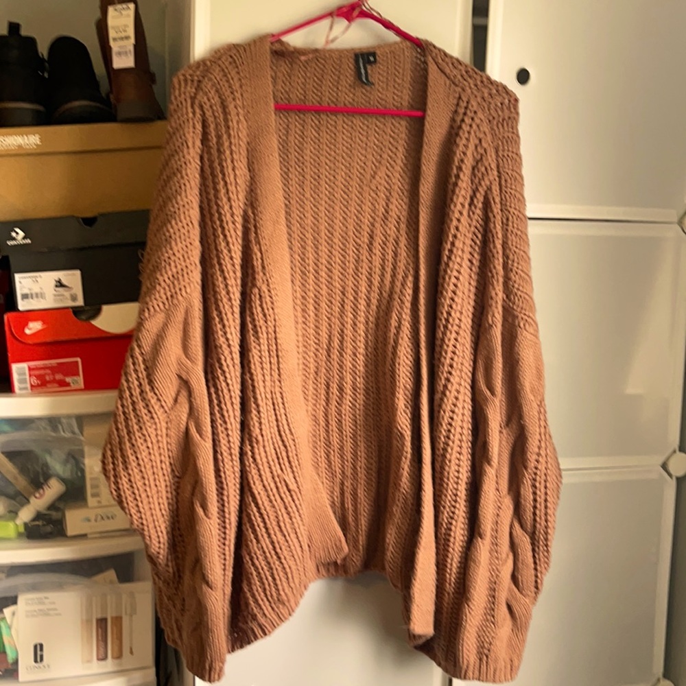 Oversized comfy chestnut cardigan
